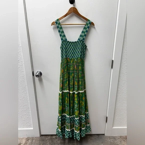 Spell Flora Patchwork Strappy Maxi Dress in Citrus Crush - Picture 4 of 8